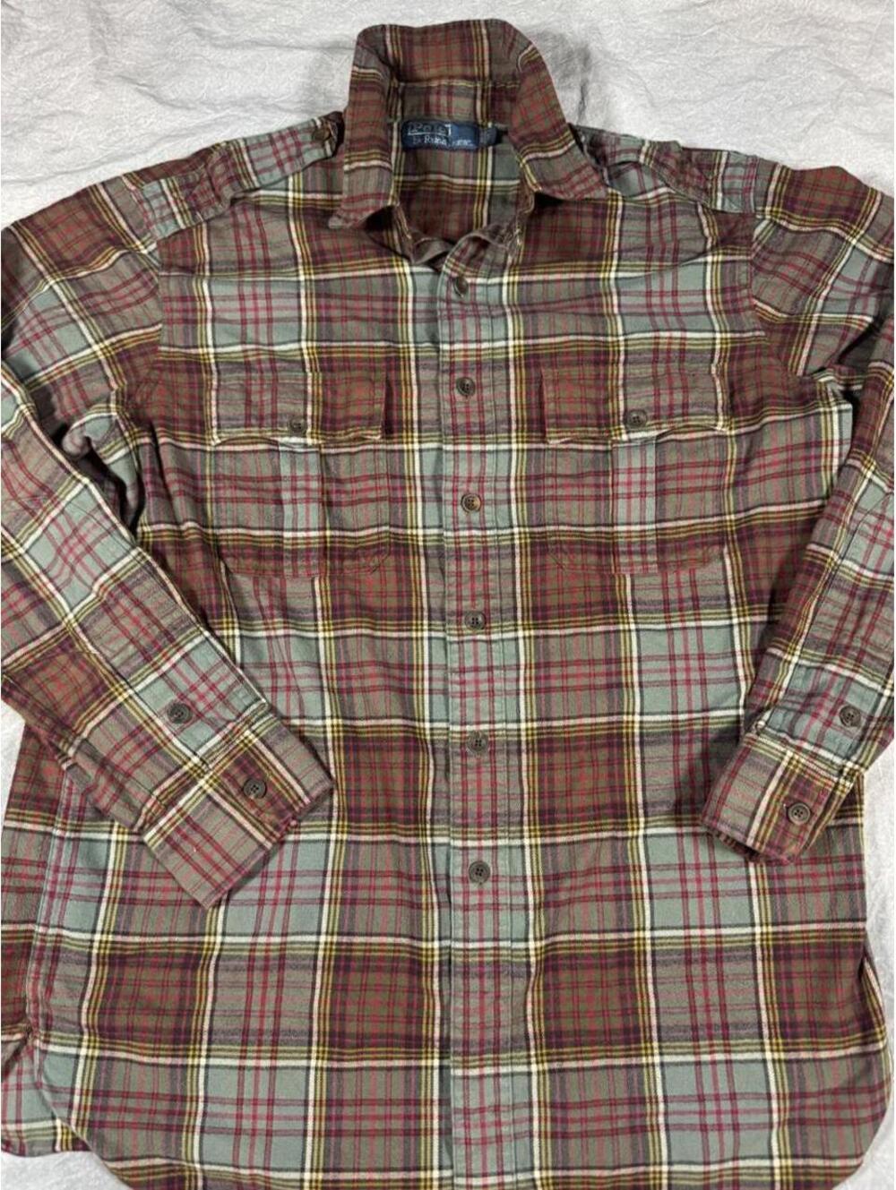 Vintage Polo Ralph Lauren Classic Warm Plaid Soft Flannel Shirt Men’s Large